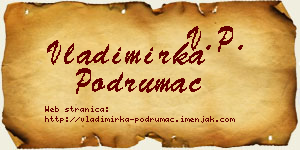 Vladimirka Podrumac vizit kartica